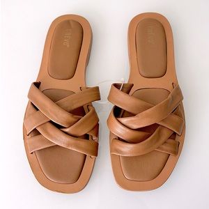 CREVO “Busy” Slide Sandal in Chestnut Brown